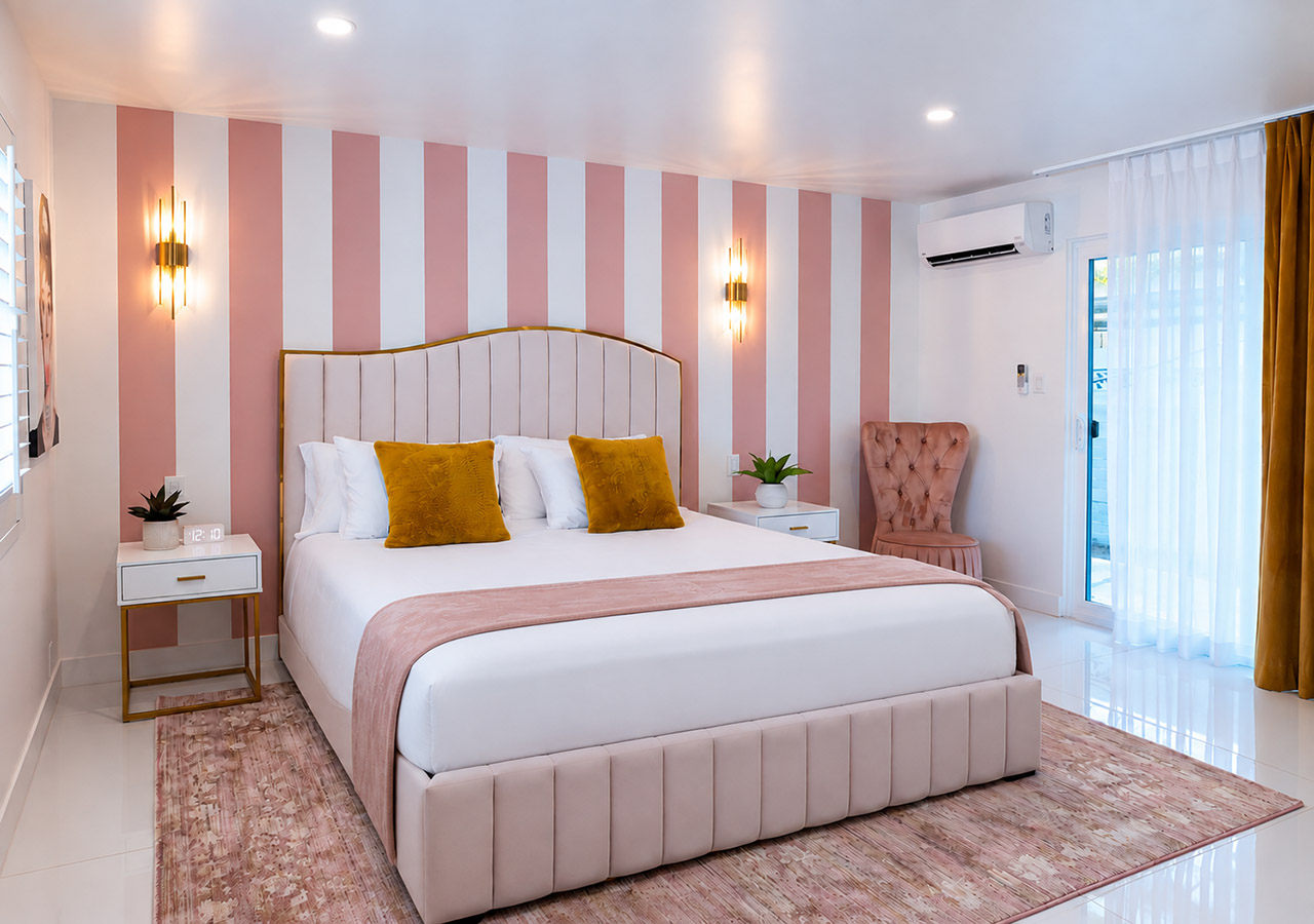 Peppermint Parlor Room Pink Palm Inn