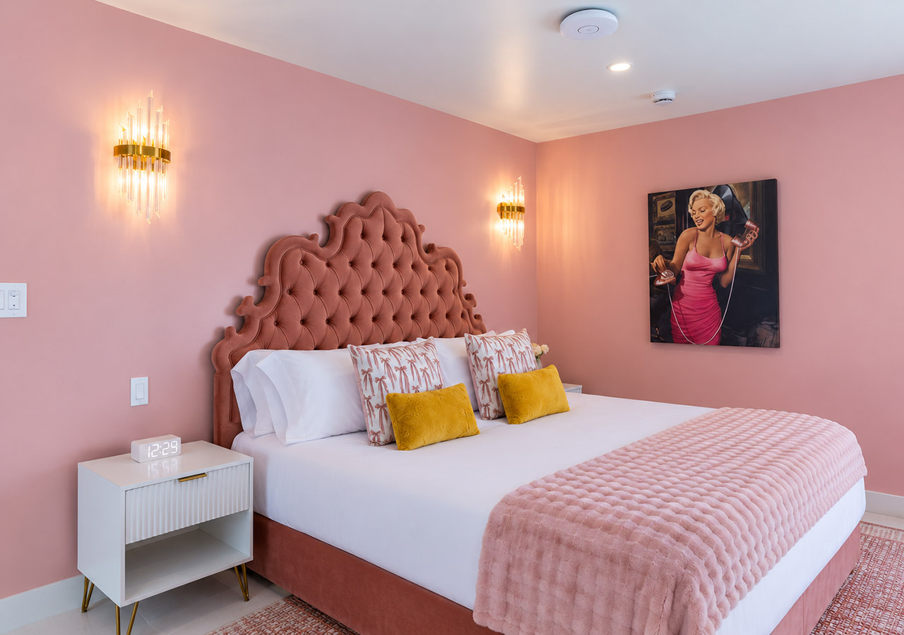 Pretty in Pink Room Pink Palm Inn